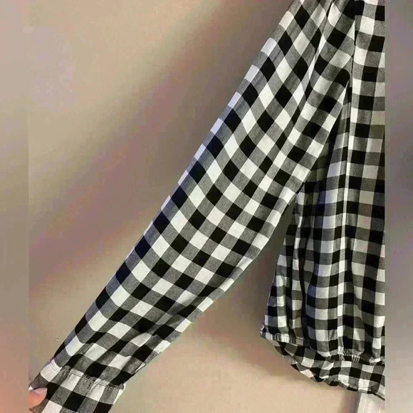 Madewell blouse gingham checkered crossover long sleeve Medium - Picture 3 of 7
